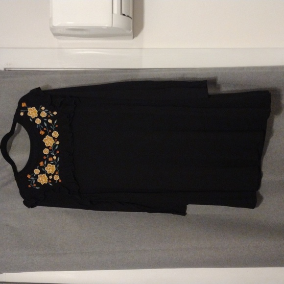 Cupio Black Dress with Colorful Embroidery - Picture 1 of 6